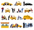 Set Of Taxi Service Icons