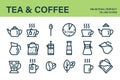 Set of tea or coffee drink icons