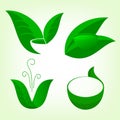 The set of tea or herbal drinks logo