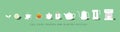 Set of tea related vector line icons Royalty Free Stock Photo