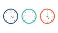 Set of Teal Time Zone Clocks Vector, vector design Generative AI Royalty Free Stock Photo
