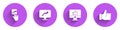 Set Team leader, Graph, schedule, chart, Hand like and icon with long shadow. Vector