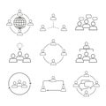 Set of team work communication icons