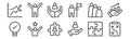 Set of 12 teamwork icons. outline thin line icons such as tactic, value, mission, team, value, stick man