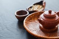 Set of teapot, chahe and bowl Royalty Free Stock Photo