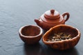 Set of teapot, chahe and bowl Royalty Free Stock Photo