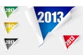 Set of teared papers with word year 2013 Royalty Free Stock Photo