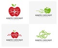 Set of Tech Apple logo design vector template, Fruits Apple icon symbol Royalty Free Stock Photo