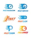 Set of tech logos Royalty Free Stock Photo