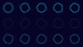 Set of technology abstrcat blue circles elements wave lines on dark background
