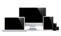 Set technology devices with black empty display - vector Royalty Free Stock Photo