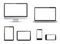 Set technology devices with empty display - vector Royalty Free Stock Photo