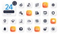 Set of Technology flat icons. Architectural plan, Reject refresh and Megaphone box elements for web application. Vector