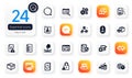 Set of Technology flat icons. Cogwheel, Lock and Reject web elements for web application. For design. Vector