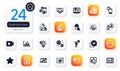 Set of Technology flat icons. Creative design, Agent and Video camera elements for web application. For design. Vector