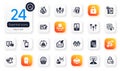 Set of Technology flat icons. Idea lamp, Parking payment and Financial documents elements for web application. Vector