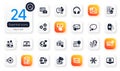 Set of Technology flat icons. Payment click, Augmented reality and Inspect elements for web application. Vector