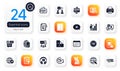 Set of Technology flat icons. Share idea, Reject and Headphones elements for web application. For design. Vector