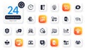 Set of Technology flat icons. Wallet, Account and Search elements for web application. For design. Vector