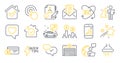 Set of Technology icons, such as Algorithm, House security, Shower symbols. Vector Royalty Free Stock Photo