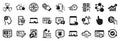 Set of Technology icons, such as Approved documentation, Engineering, Scroll down. Vector