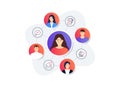 Set of Technology icons, such as Approved, Search people, Survey checklist symbols. Open mail line icons. Vector