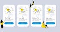 Set of Technology icons, such as Best chef, Green electricity, Support consultant. Vector