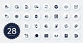 Set of Technology icons, such as Binary code, Versatile and Chat message flat icons. For website design. Vector Royalty Free Stock Photo
