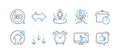 Set of Technology icons, such as Boiling pan, Loan percent, Scroll down. Vector Royalty Free Stock Photo