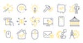 Set of Technology icons, such as Carousels, Atm service, Idea symbols. Vector