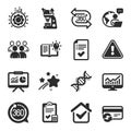 Set of Technology icons, such as Change card, Presentation, Accounting checklist symbols. Vector