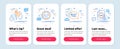 Set of Technology icons, such as Face detect, Thoughts, Quickstart guide symbols. Seo file line icons. Vector