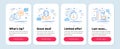 Set of Technology icons, such as Global business, Scroll down, Augmented reality symbols. Vector