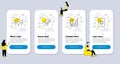 Set of Technology icons, such as Graph chart, Ranking, Credit card. Vector