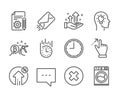 Set of Technology icons, such as Idea head, Loan percent, Touchscreen gesture. Vector