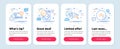Set of Technology icons, such as Internet chat, Search flight, Washing machine symbols. Swipe up line icons. Vector