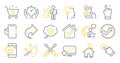 Set of Technology icons, such as Loan percent, Phone password, Augmented reality symbols. Vector