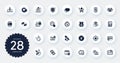 Set of Technology icons, such as Loan percent, Quick tips and Chemistry pipette flat icons. For website design. Vector