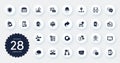 Set of Technology icons, such as Messenger, Interview and Shield flat icons. For website design. Vector