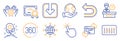 Set of Technology icons, such as Presentation time, Loyalty points, Touchpoint. Vector