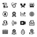 Set of Technology icons, such as Reject letter, Cogwheel, Safe planet. Vector