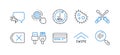 Set of Technology icons, such as Screwdriverl, Swipe up, Megaphone. Vector Royalty Free Stock Photo