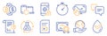 Set of Technology icons, such as Seo phone, Dots message, Bitcoin exchange. Vector Royalty Free Stock Photo