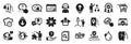 Set of Technology icons, such as Strategy, Question button, Laptop insurance. Vector