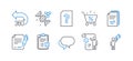 Set of Technology icons, such as Talk bubble, Handout, 360 degrees. Vector