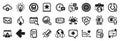 Set of Technology icons, such as Target path, Credit card, Select alarm. Vector