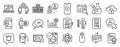 Set of Technology icons, such as Washing machine, User, Employees teamwork. Vector