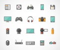 Set of technology and multimedia devices icons Royalty Free Stock Photo