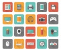 Set of technology and multimedia devices icons Royalty Free Stock Photo