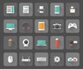 Set of technology and multimedia devices icons Royalty Free Stock Photo